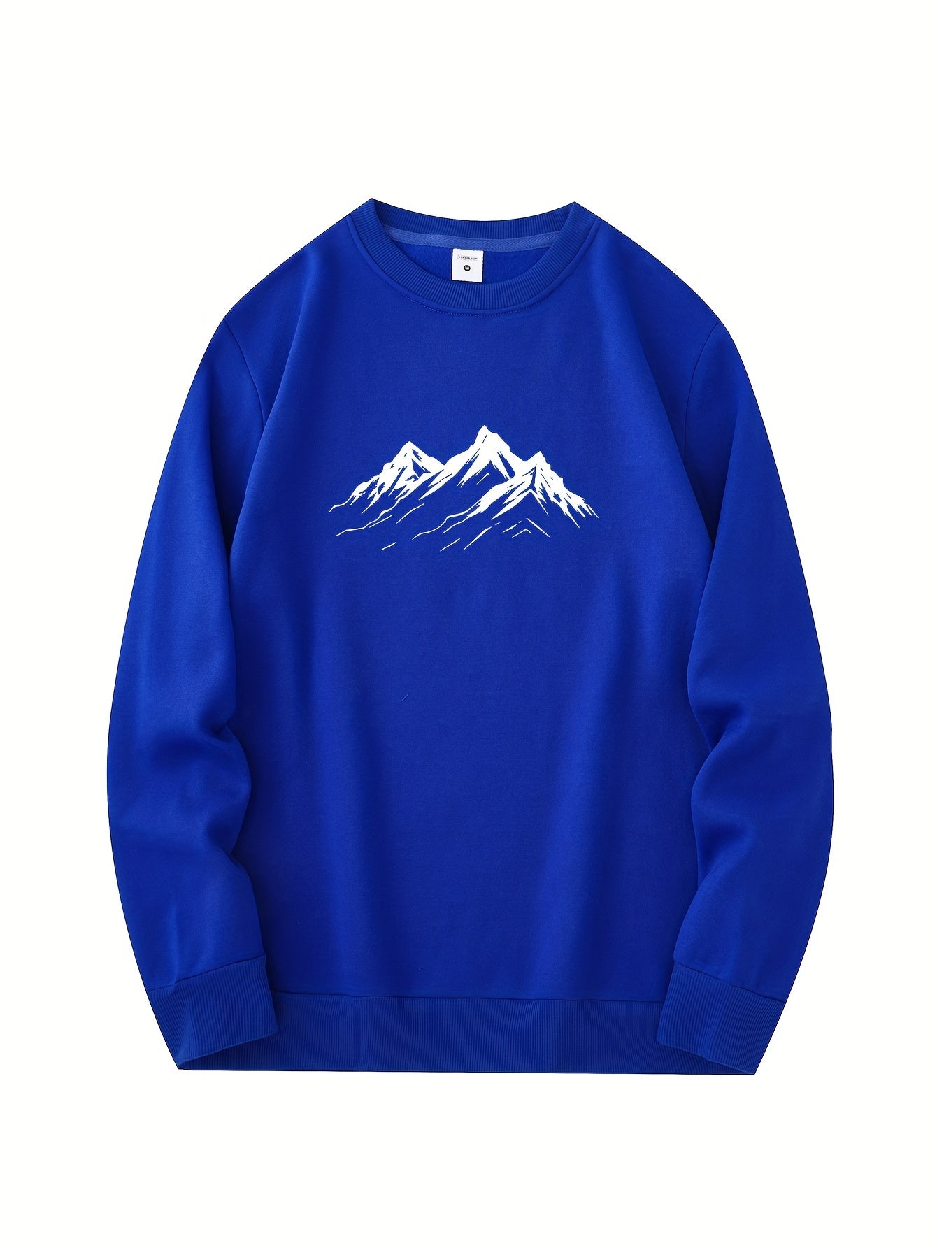 Casual Oversized Tröja med Bergsmönster Tryck för Herr | Perfekt för Höst/Vinter