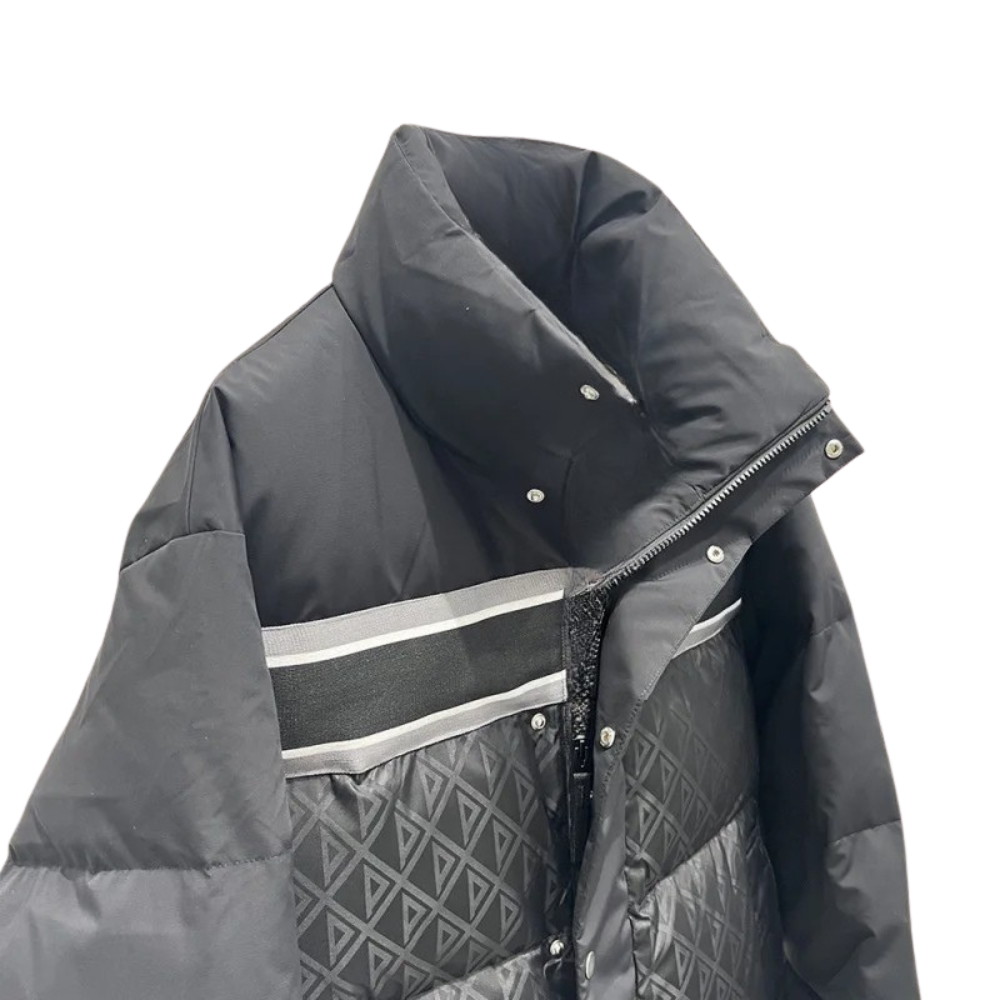 2023 Winter Men's Thickened Down Jacket New Style Vertical Collar Ribbon Stitching Jacket