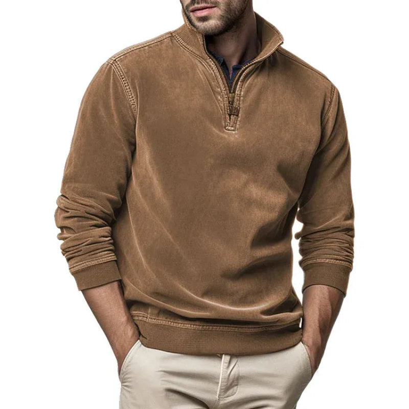 Blekt Fleece Tröja Med Dragkedja För Herr | Perfekt för Utomhusaktiviteter