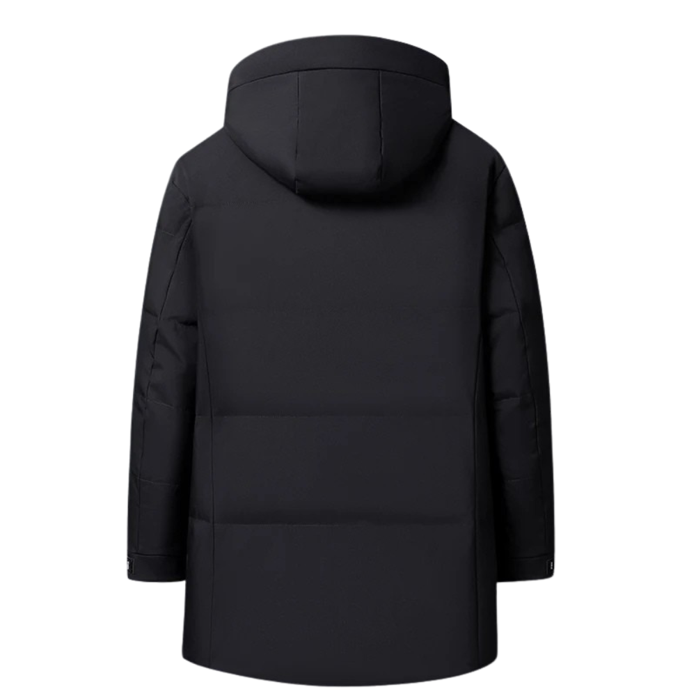 Business Casual 2025 Winter Men's Warm Hooded Duck Down Jackets Solid Color Puffer Coats Outwear Loose Windproof Thicken Parkas