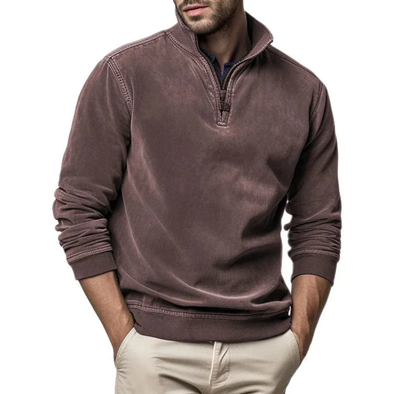 Blekt Fleece Tröja Med Dragkedja För Herr | Perfekt för Utomhusaktiviteter