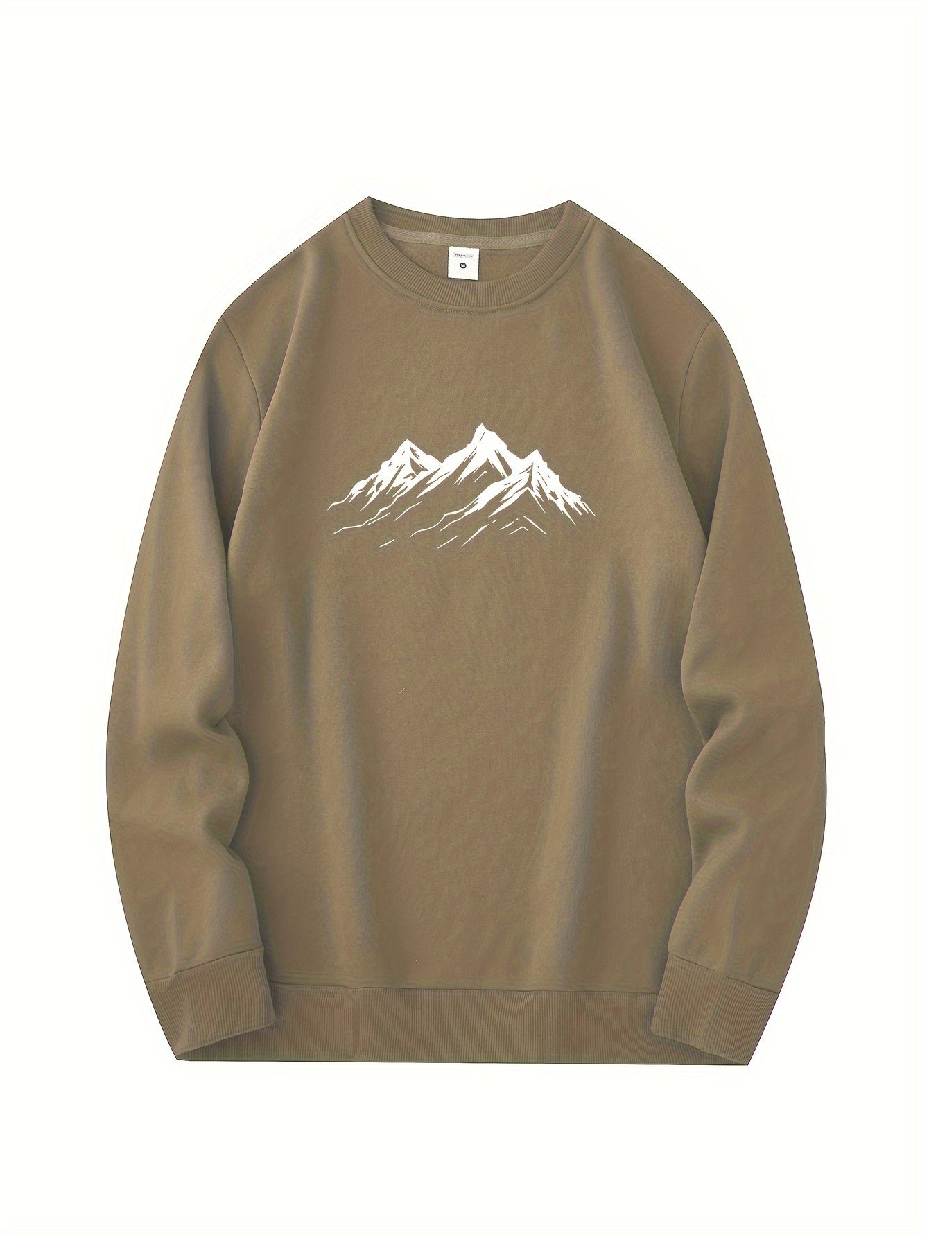 Casual Oversized Tröja med Bergsmönster Tryck för Herr | Perfekt för Höst/Vinter