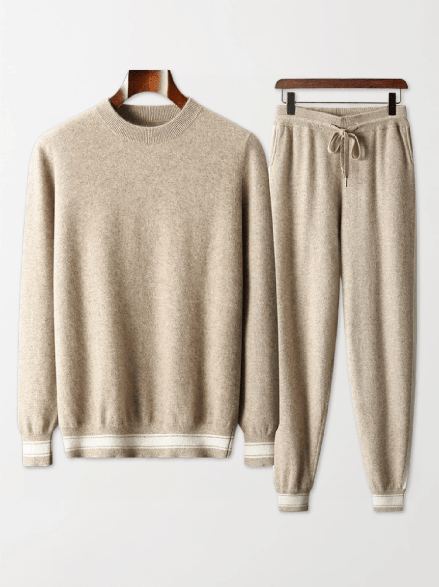 Cashmere Striped Trim Lounge Set
