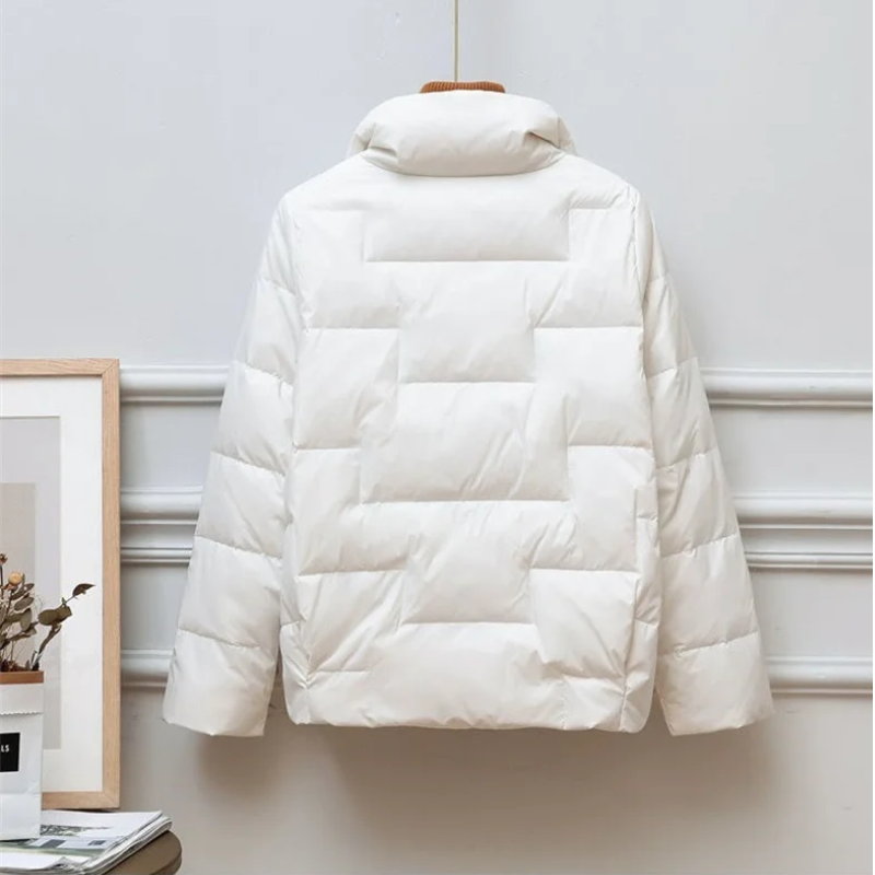 Unisex Vadderad Jacka – Quiltad Design – Värmande Isolering – lång Krage