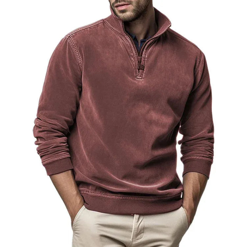 Blekt Fleece Tröja Med Dragkedja För Herr | Perfekt för Utomhusaktiviteter