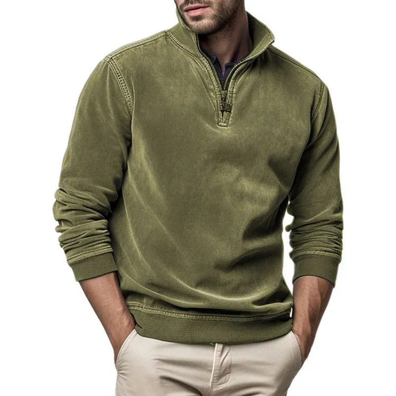 Blekt Fleece Tröja Med Dragkedja För Herr | Perfekt för Utomhusaktiviteter