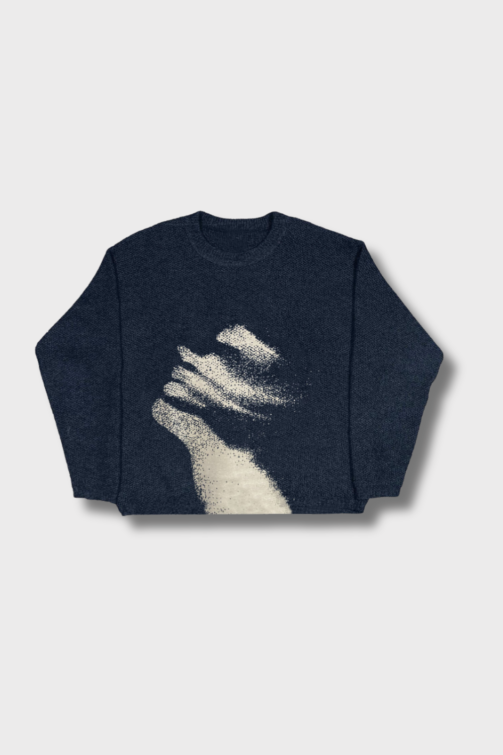 Gant Herr Tröja, Grafisk Stickad Crewneck Pullover