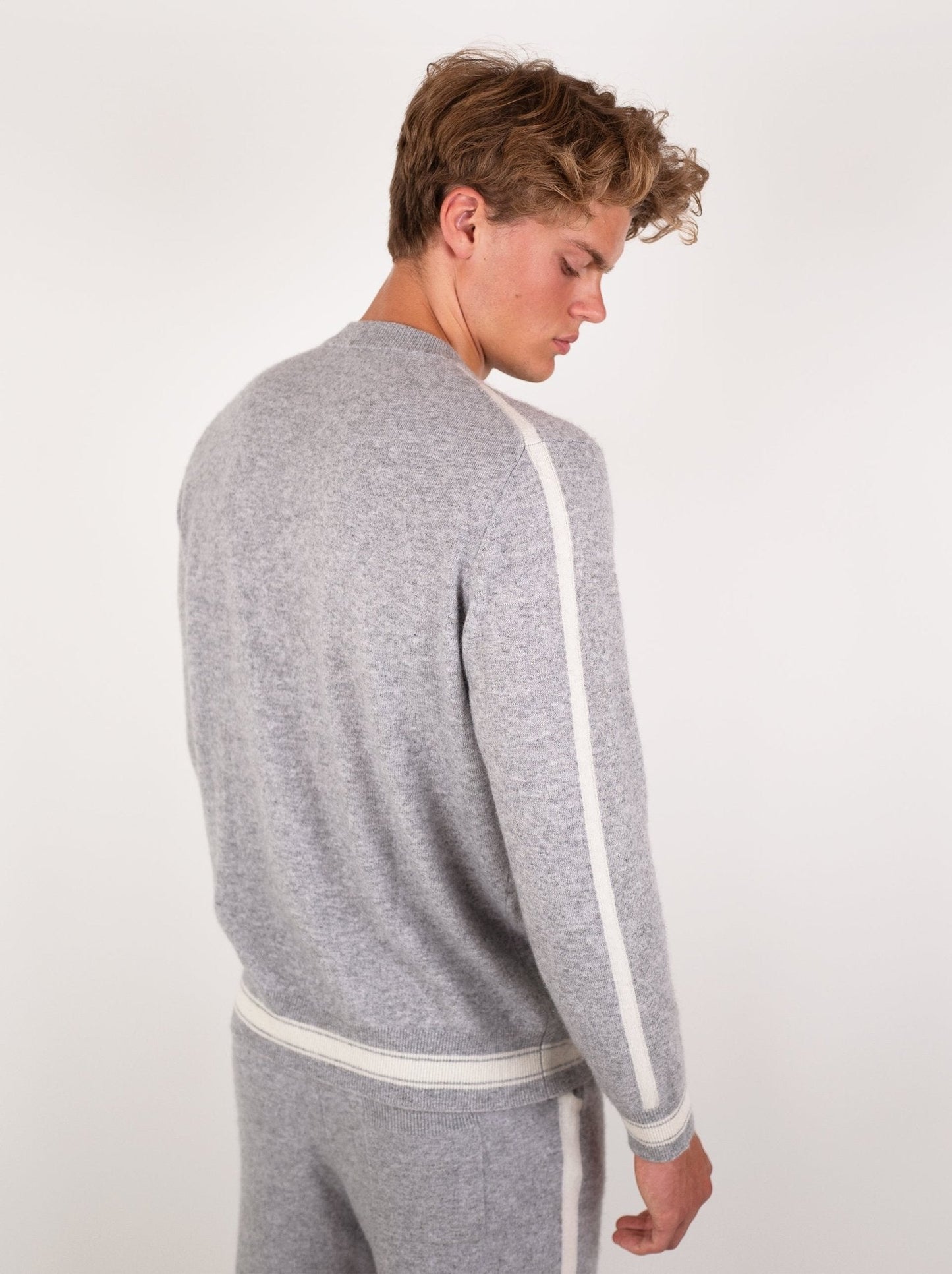 Cashmere Striped Trim Lounge Set