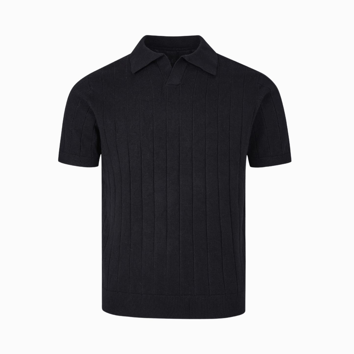 KNIT POLO - Svart