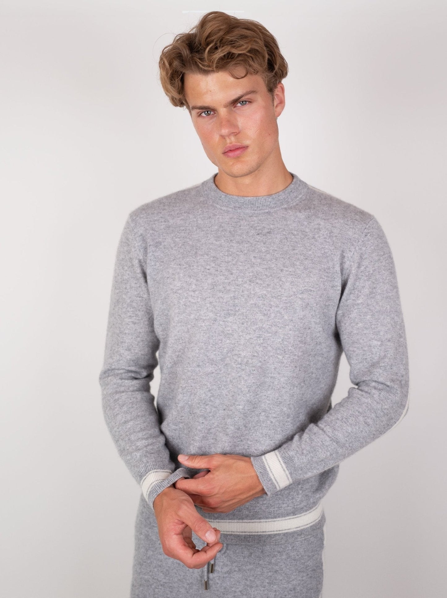 Cashmere Striped Trim Lounge Set