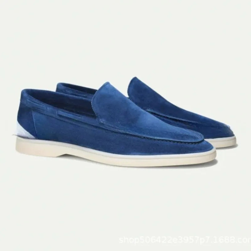 2025 Klassiska Mocka Läder Loafers Herr Casual Skor Lyxmärke Herr Andningsbara Slip Körskor Casual Dress Skor Mockasiner