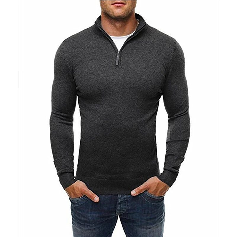 Casual Slim Fit Stretch Tröja för Herr | Perfekt för Höst/Vinter