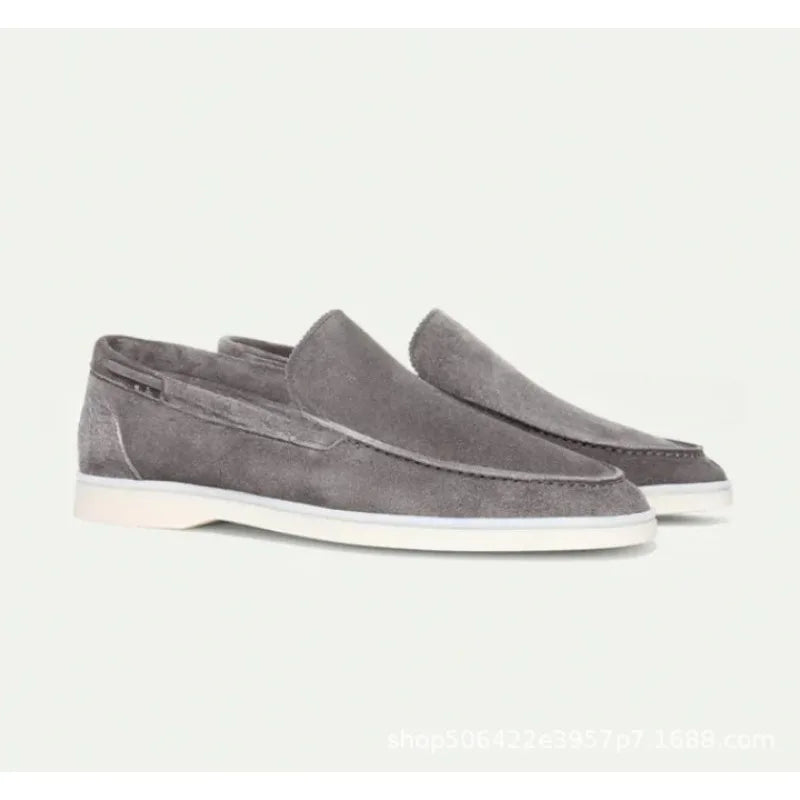 2025 Klassiska Mocka Läder Loafers Herr Casual Skor Lyxmärke Herr Andningsbara Slip Körskor Casual Dress Skor Mockasiner