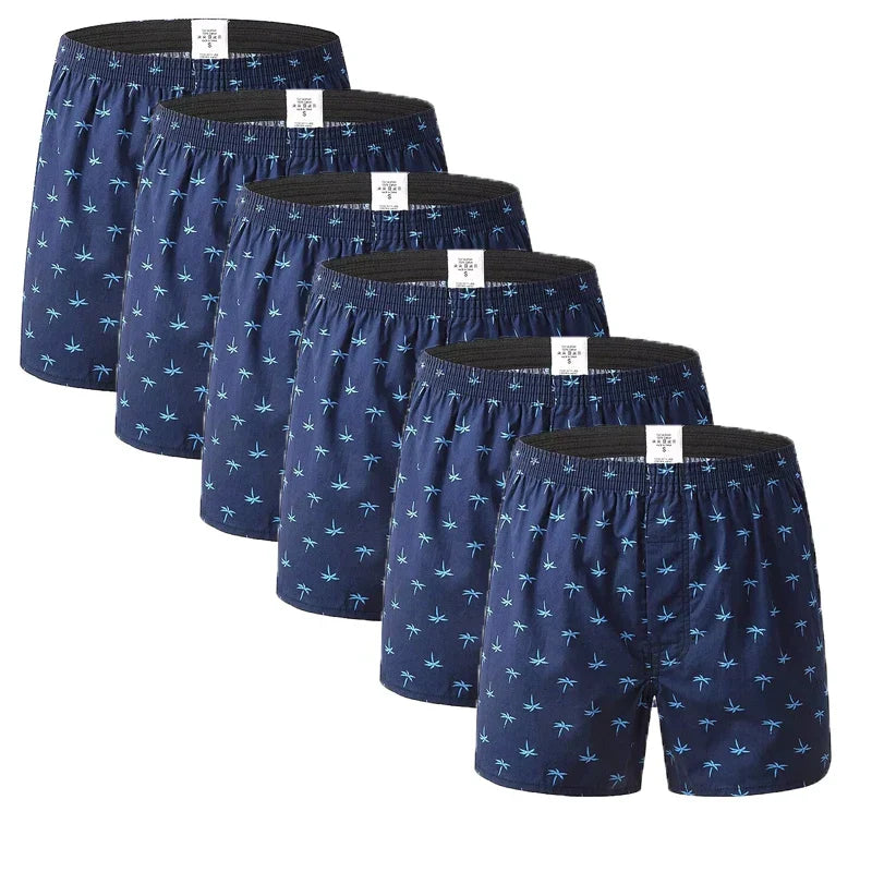 Blå boxershorts i bomull för män - Melker