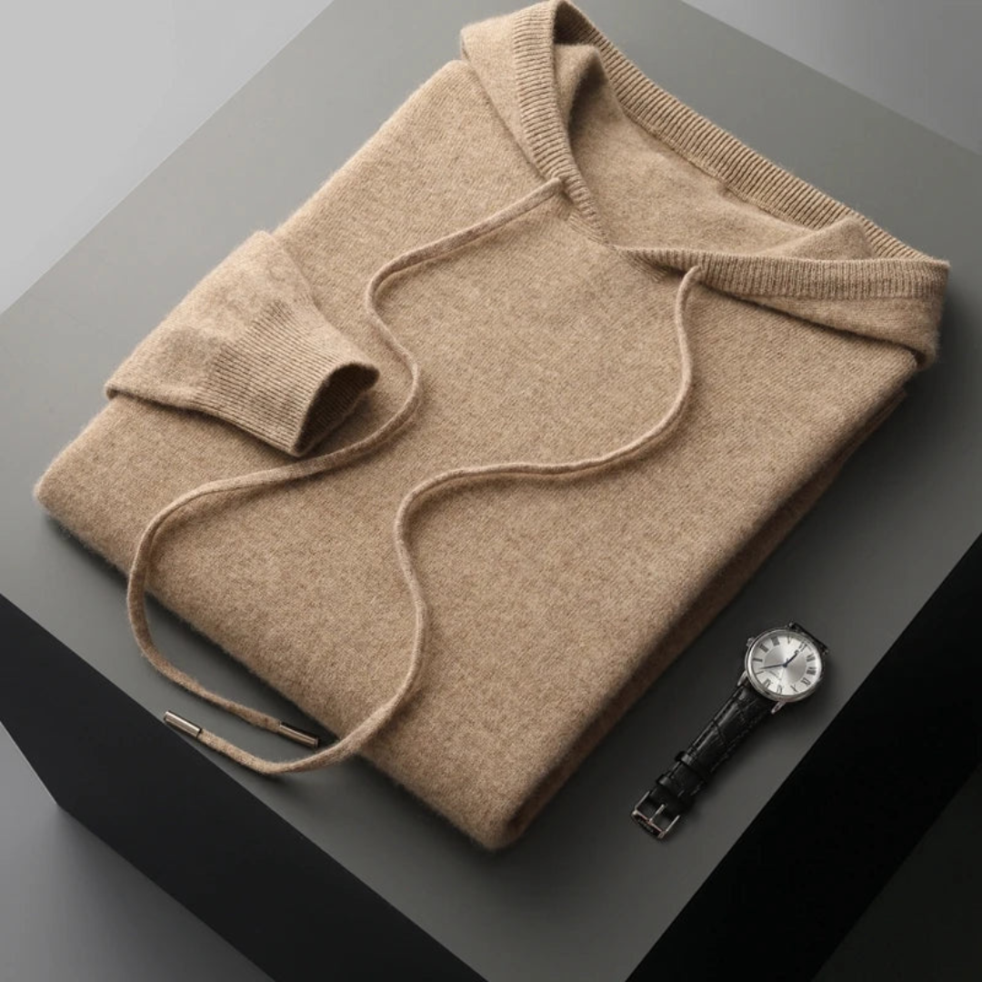 Warmood | merino stickad huvtröja