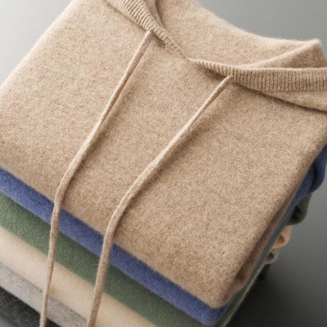 Warmood | merino stickad huvtröja