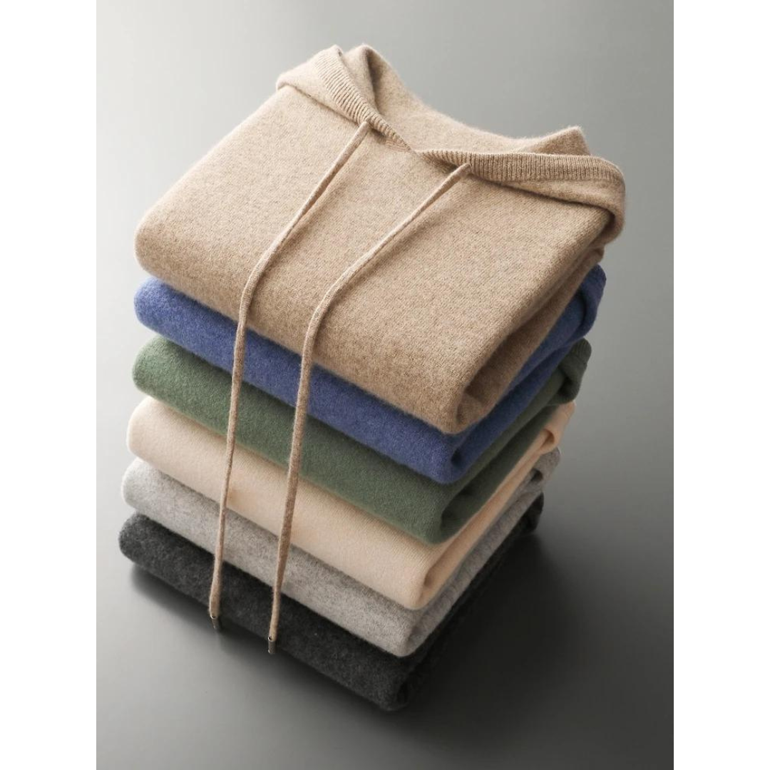 Warmood | merino stickad huvtröja