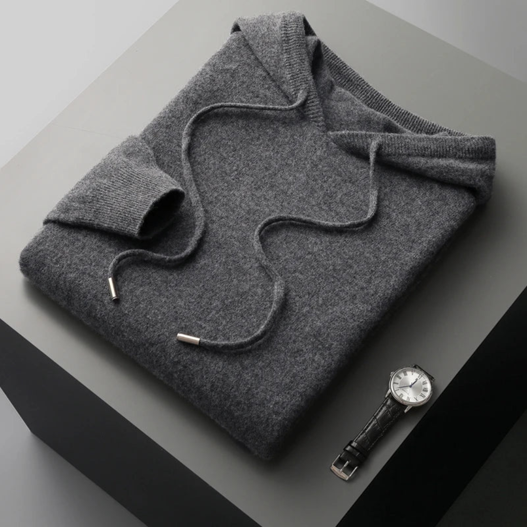 Warmood | merino stickad huvtröja