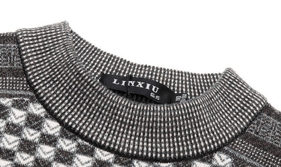 Elegant Fleece Rutig Tröja för Herr | Perfekt för Höst/Vinter