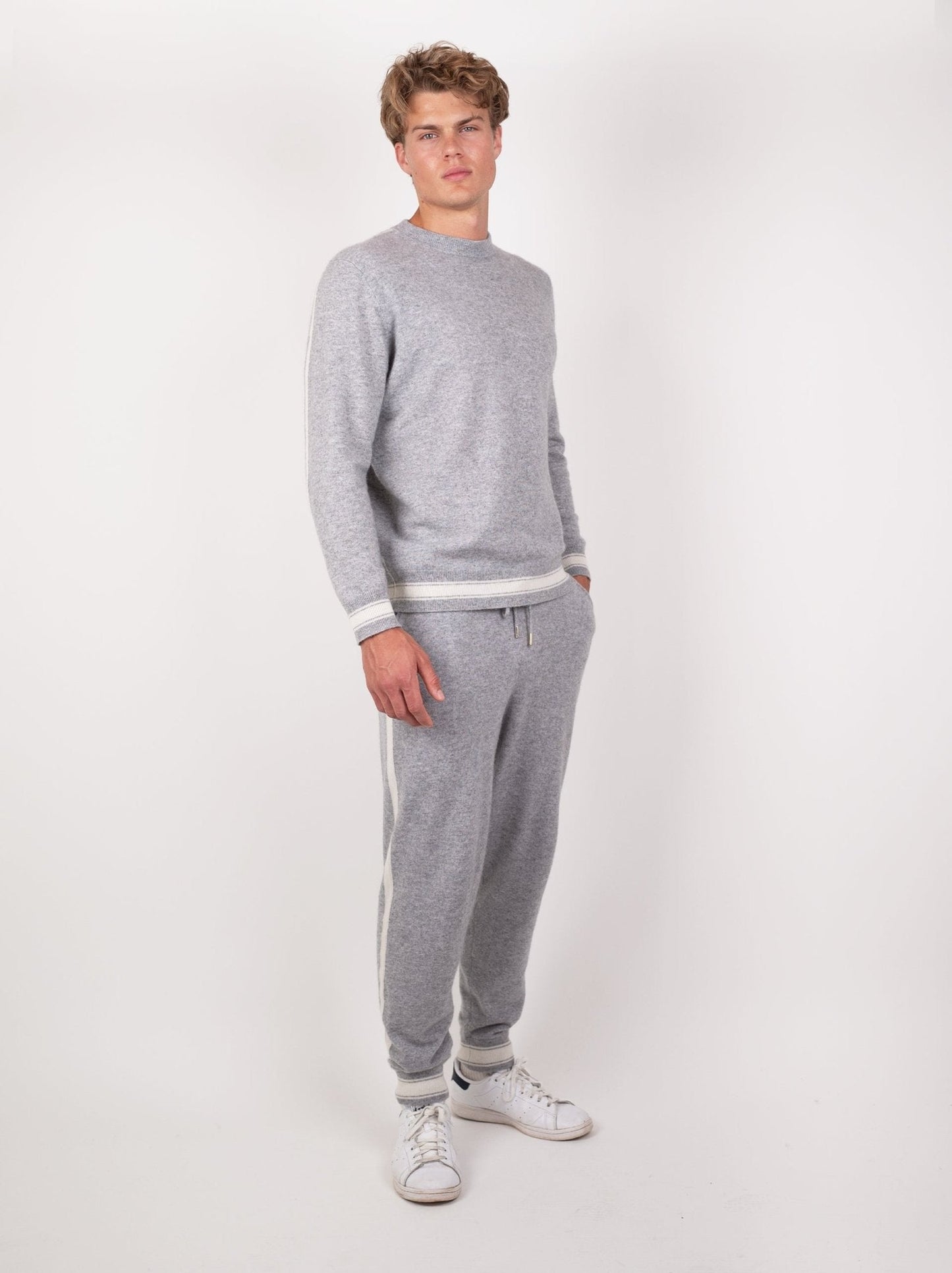 Cashmere Striped Trim Lounge Set