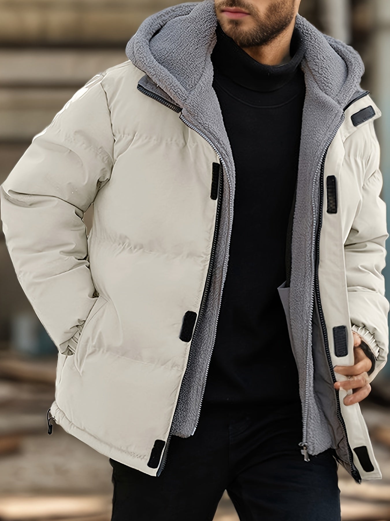 Chase | Varm Zip Up Vadderad Vinterjacka Med Fleecefoder