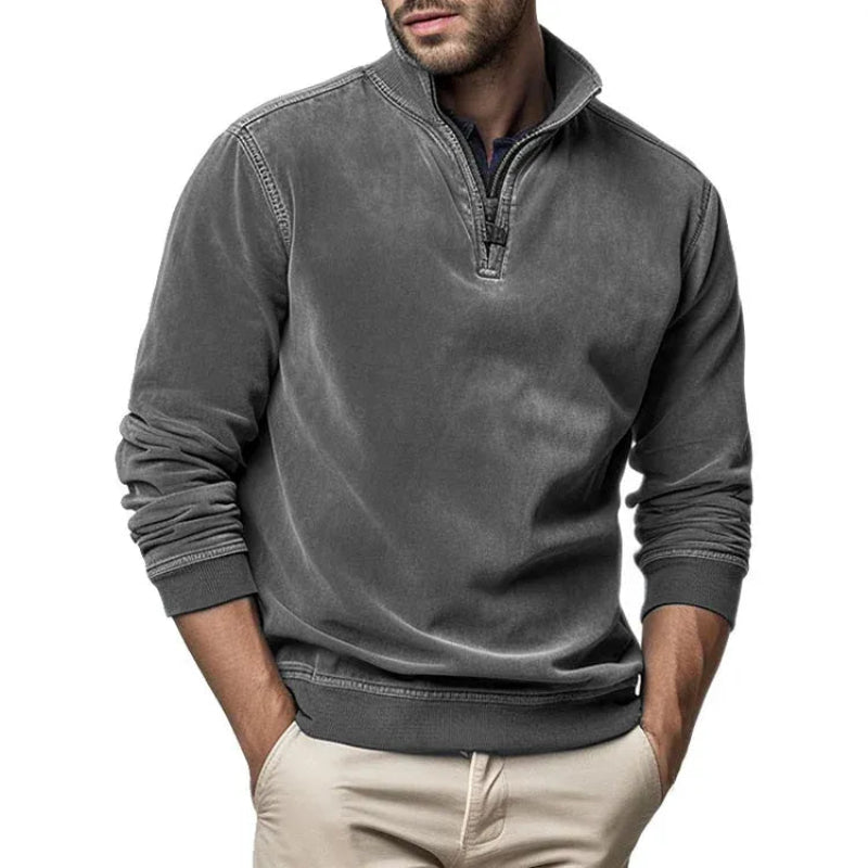 Blekt Fleece Tröja Med Dragkedja För Herr | Perfekt för Utomhusaktiviteter