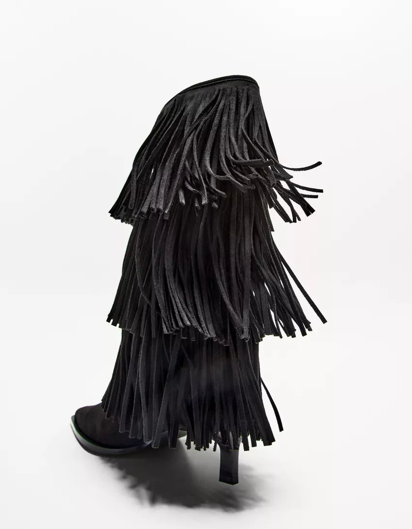Fringed Suede Boots