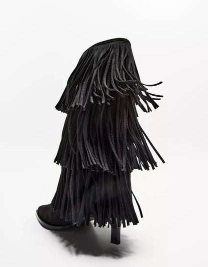 Fringed Suede Boots