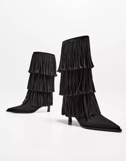 Fringed Suede Boots
