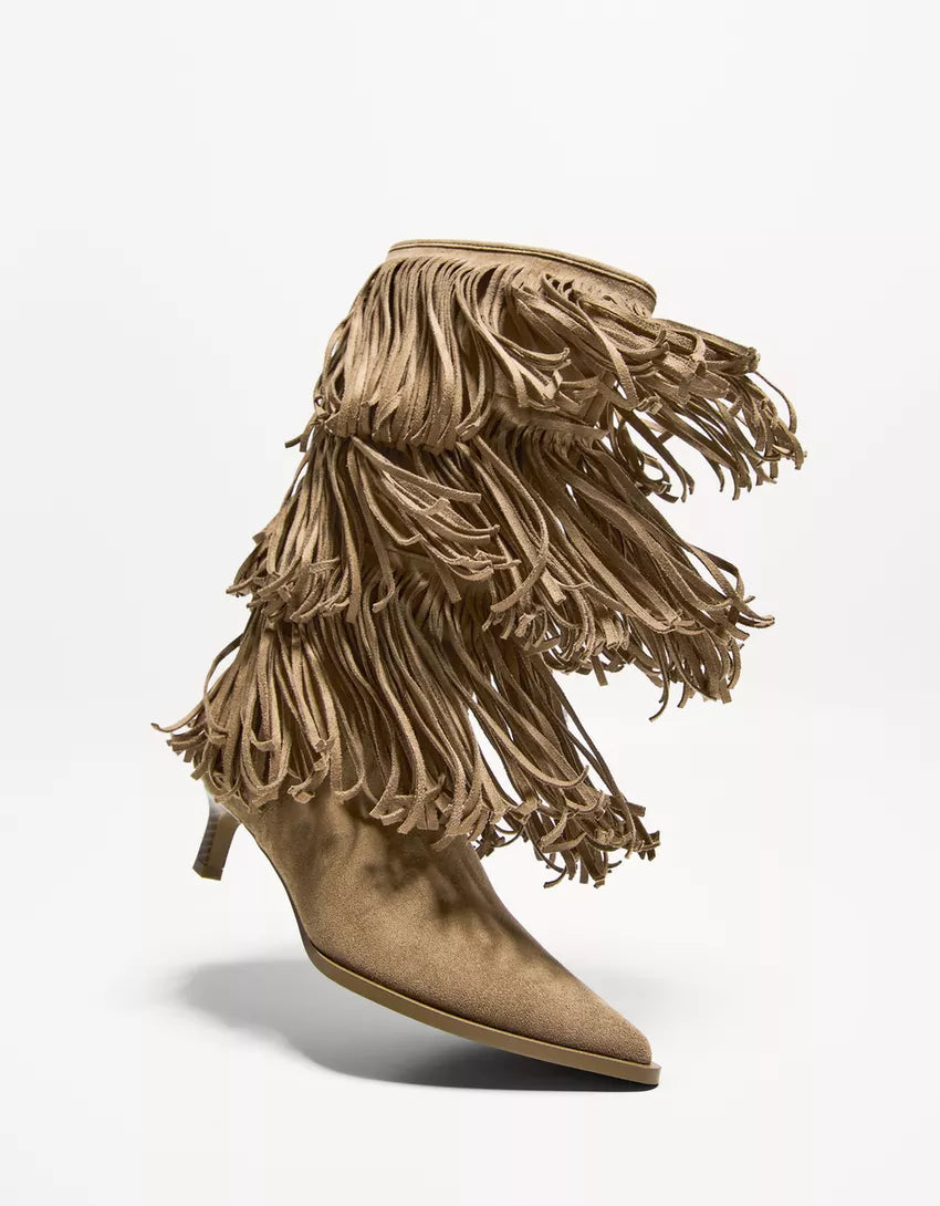 Fringed Suede Boots