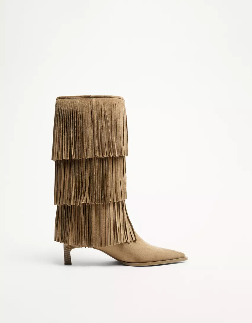 Fringed Suede Boots