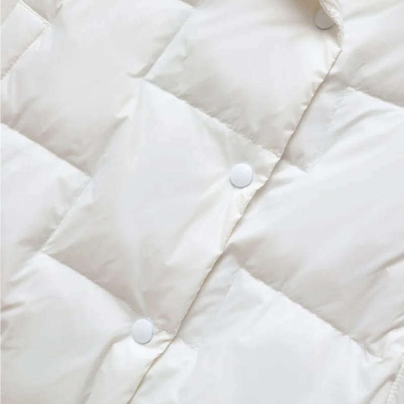 Unisex Vadderad Jacka – Quiltad Design – Värmande Isolering – lång Krage