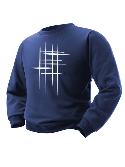 Casual Oversized Tröja med Geometriskt Mönster för Herr | Perfekt för Höst/Vinter