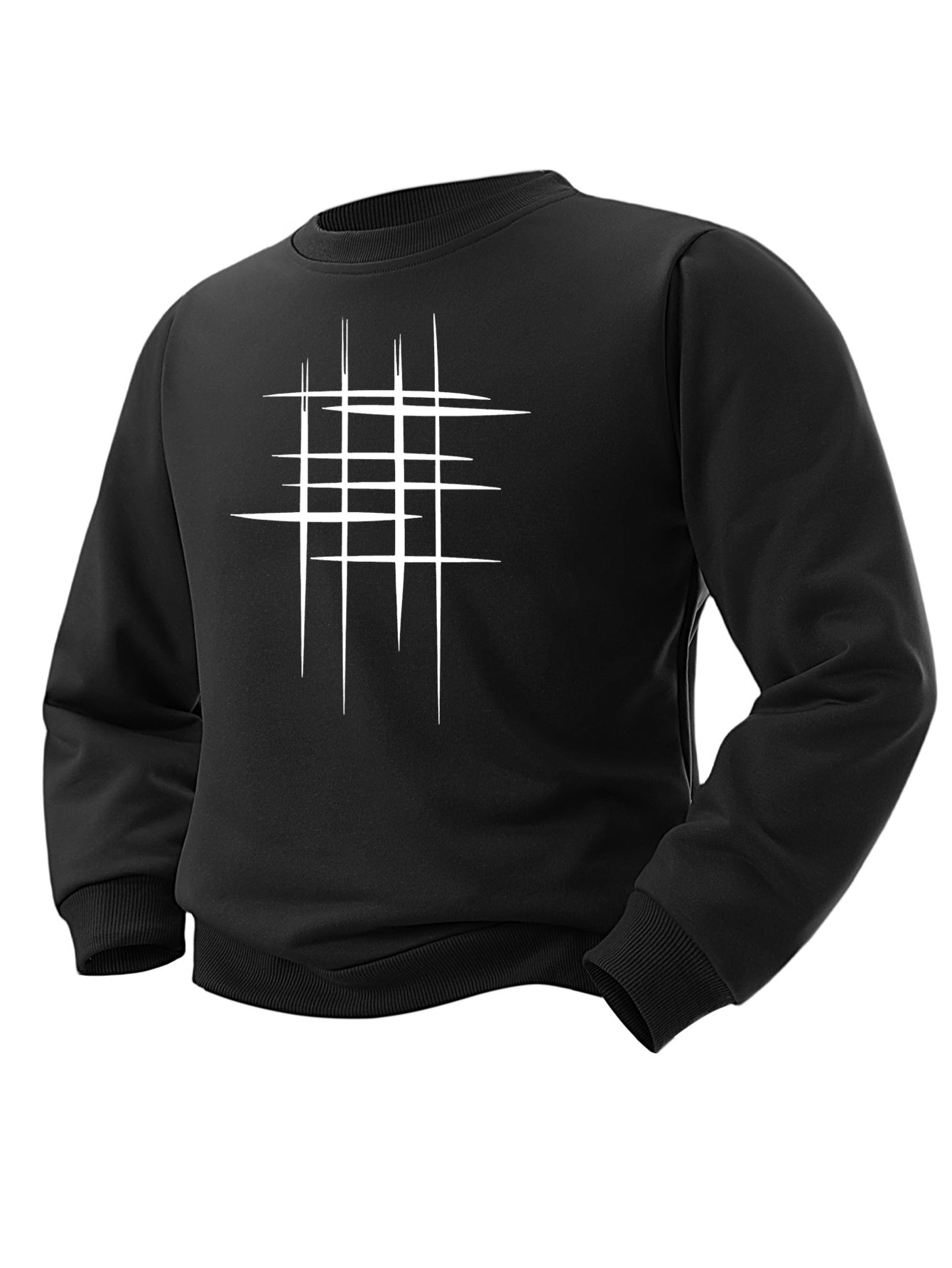 Casual Oversized Tröja med Geometriskt Mönster för Herr | Perfekt för Höst/Vinter
