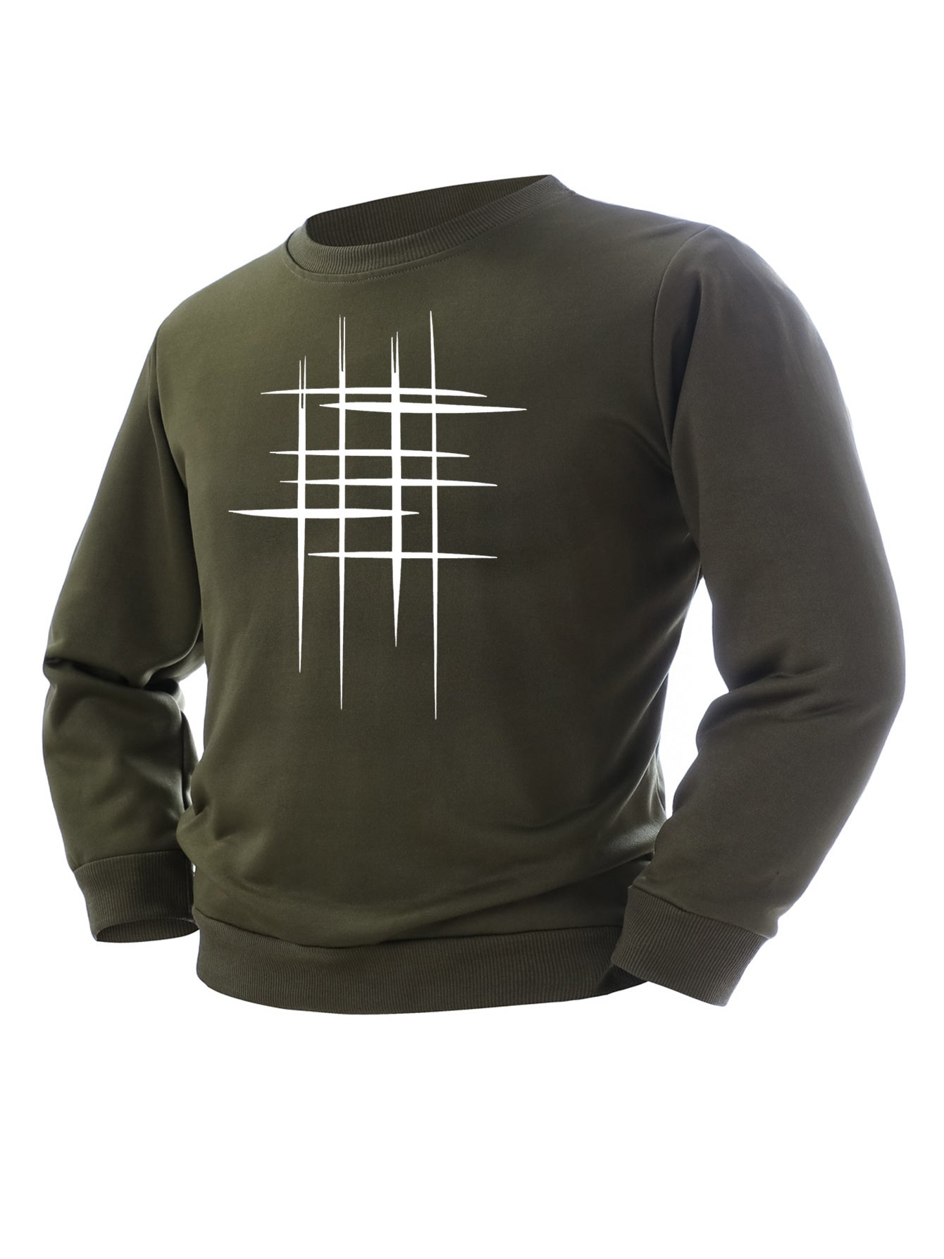 Casual Oversized Tröja med Geometriskt Mönster för Herr | Perfekt för Höst/Vinter