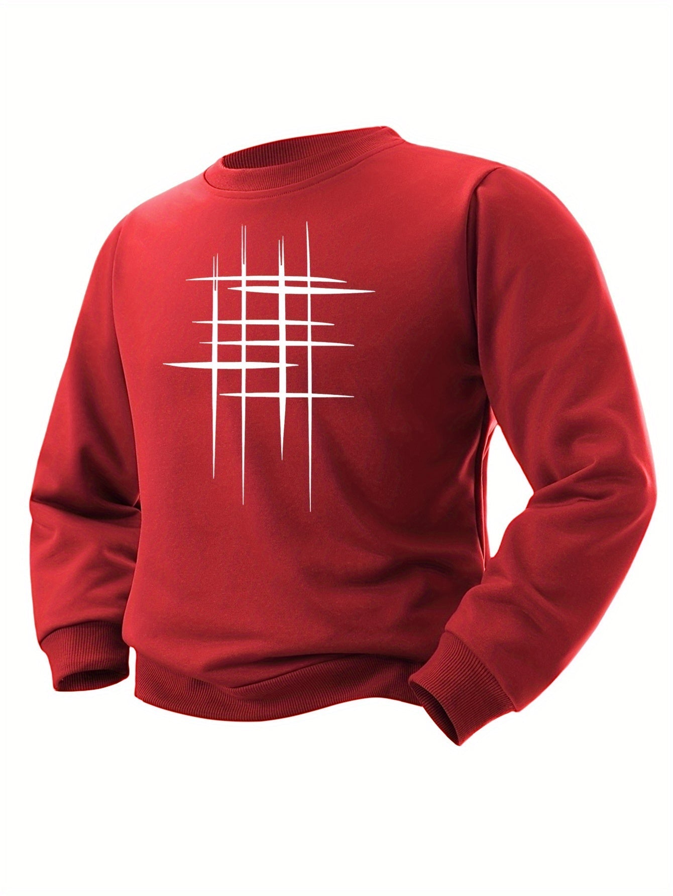Casual Oversized Tröja med Geometriskt Mönster för Herr | Perfekt för Höst/Vinter