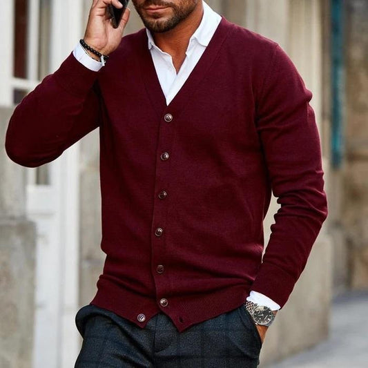 Cardigan Herr Modern Design Mjuk Material med Fickor