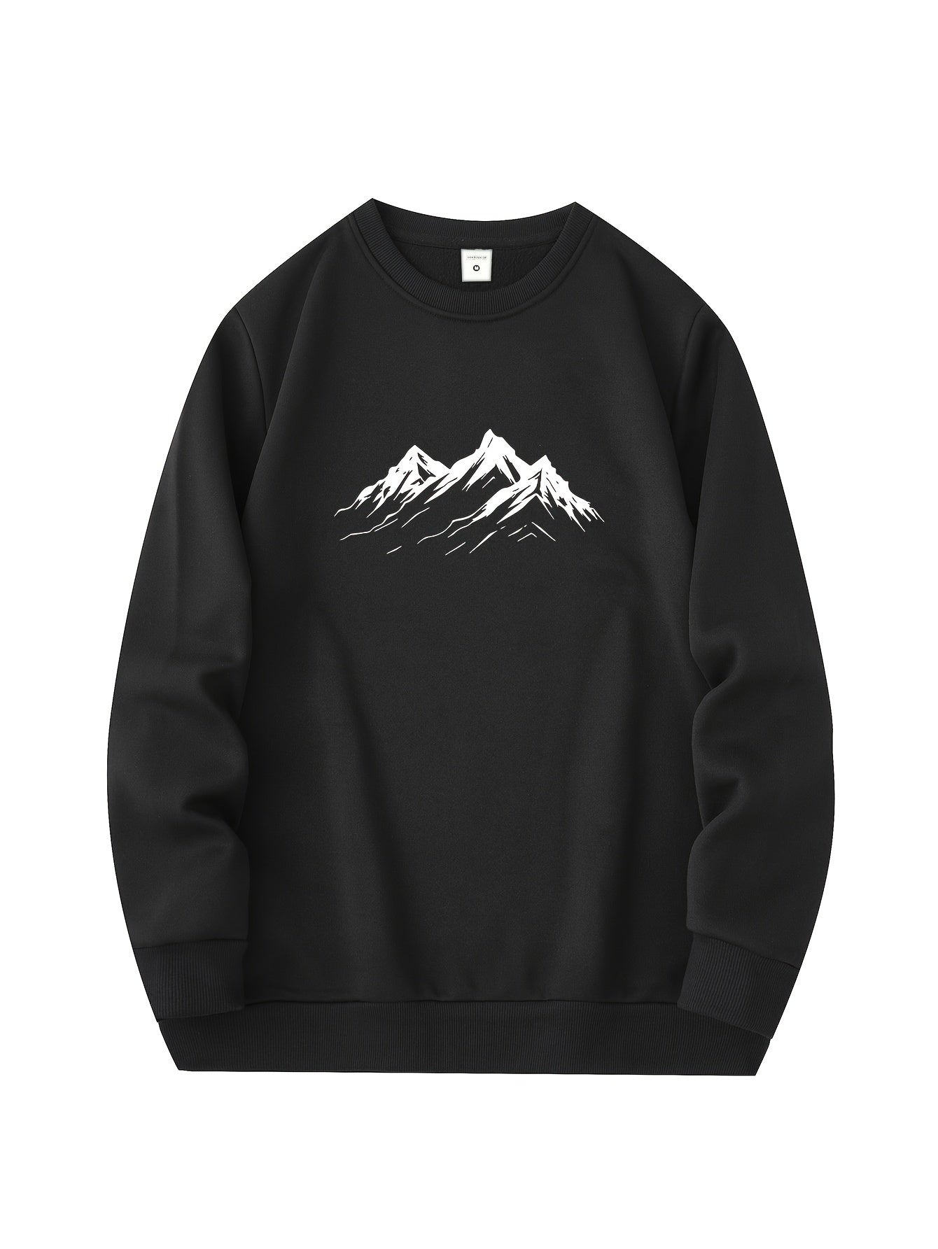 Casual Oversized Tröja med Bergsmönster Tryck för Herr | Perfekt för Höst/Vinter