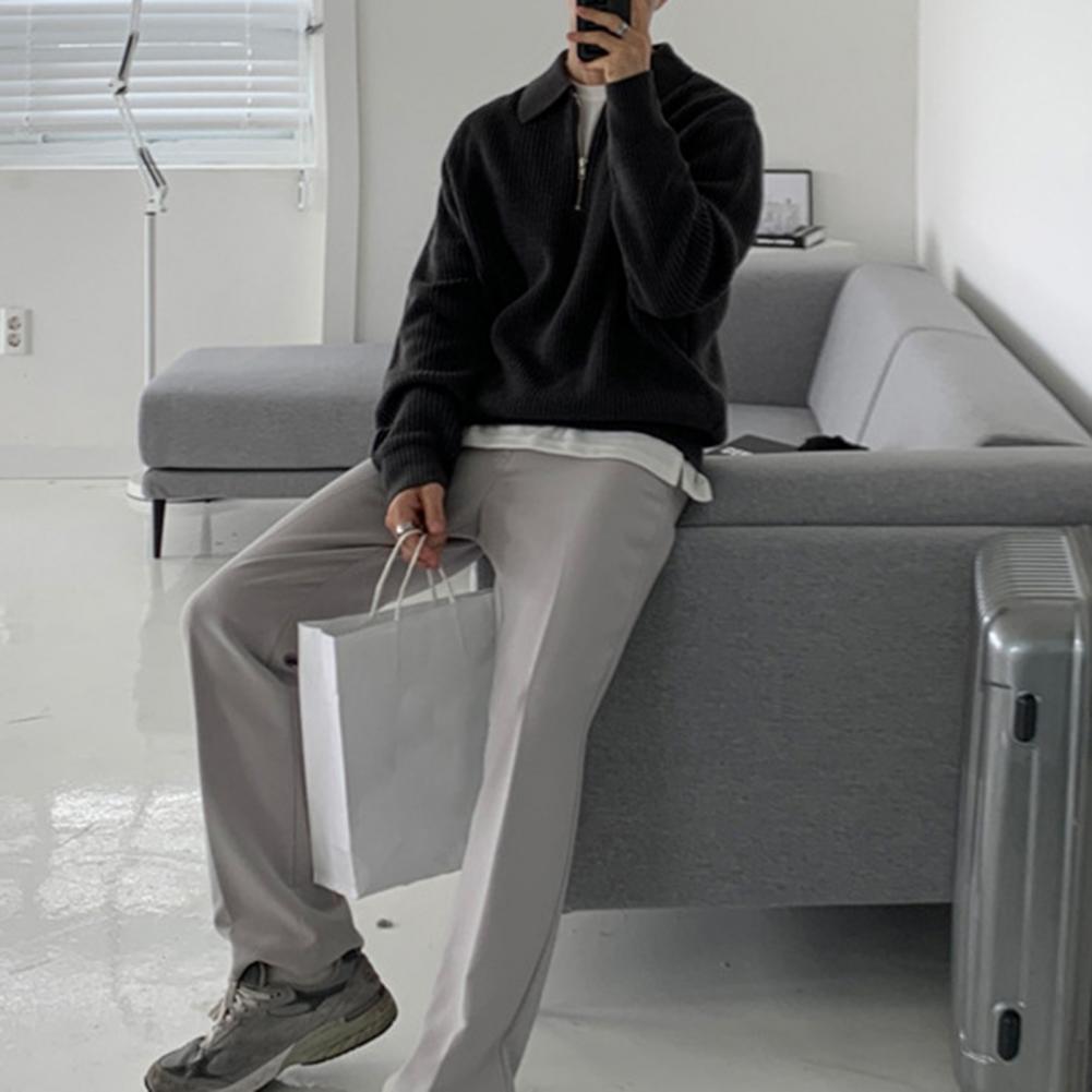 Casual Cordflod Half Zip Tröja för Herr | Perfekt för Höst/Vinter