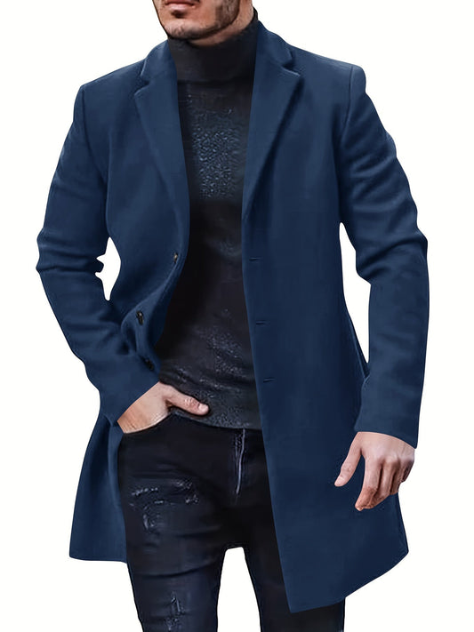 | Ledig Retro Trench Vinterjacka för Herr