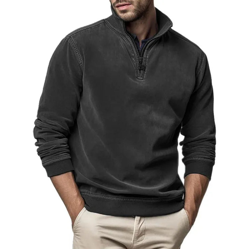 Blekt Fleece Tröja Med Dragkedja För Herr | Perfekt för Utomhusaktiviteter