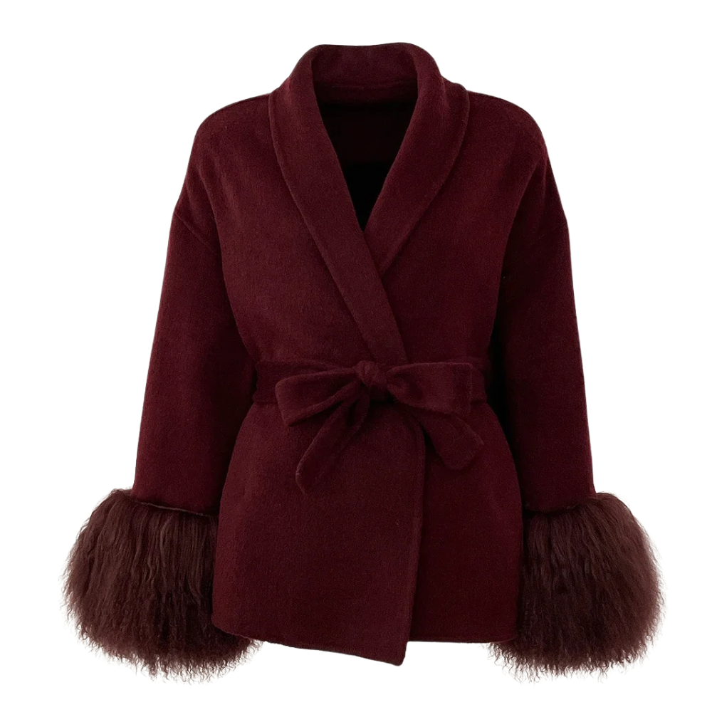 2025 Overcoat Fox Fur Wool Coat Patchwork Woolen Coat Beautiful Mongolian Fur Women Wool Jacket Autumn Winter Women's Cold Coat