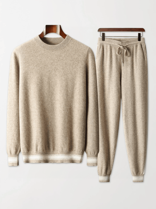 Cashmere Striped Trim Lounge Set