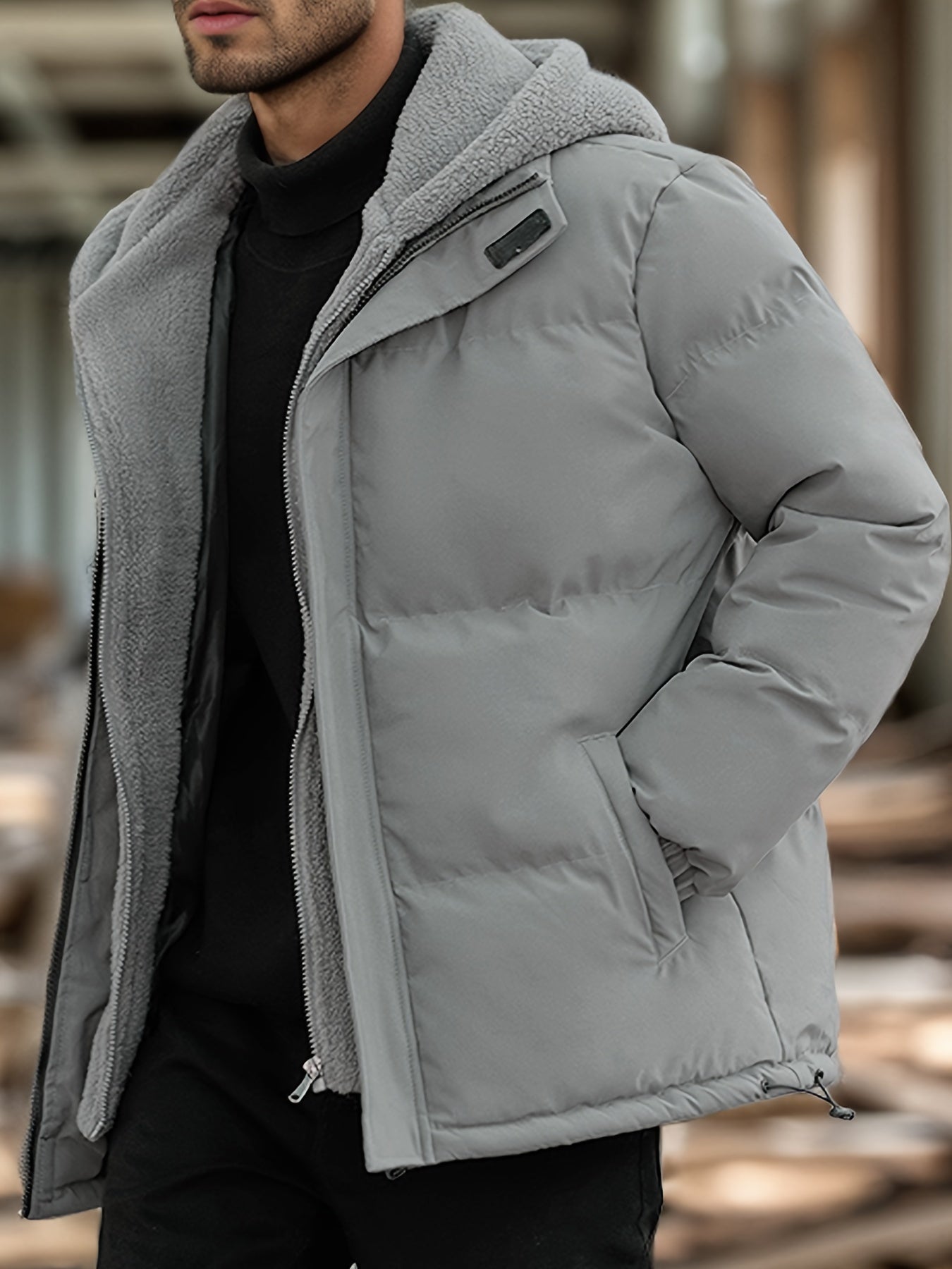 Chase | Varm Zip Up Vadderad Vinterjacka Med Fleecefoder