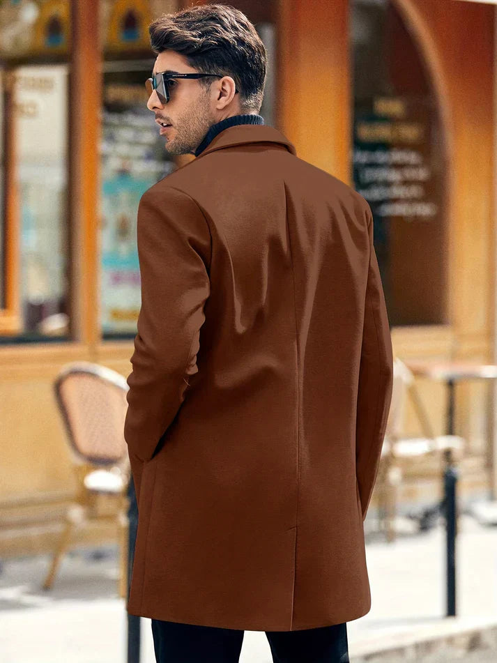 | Ledig Retro Trench Vinterjacka för Herr