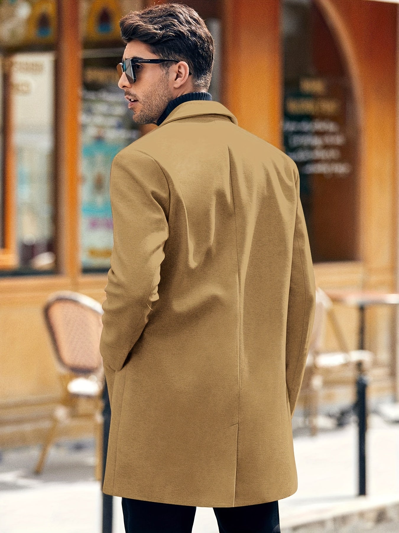 | Ledig Retro Trench Vinterjacka för Herr