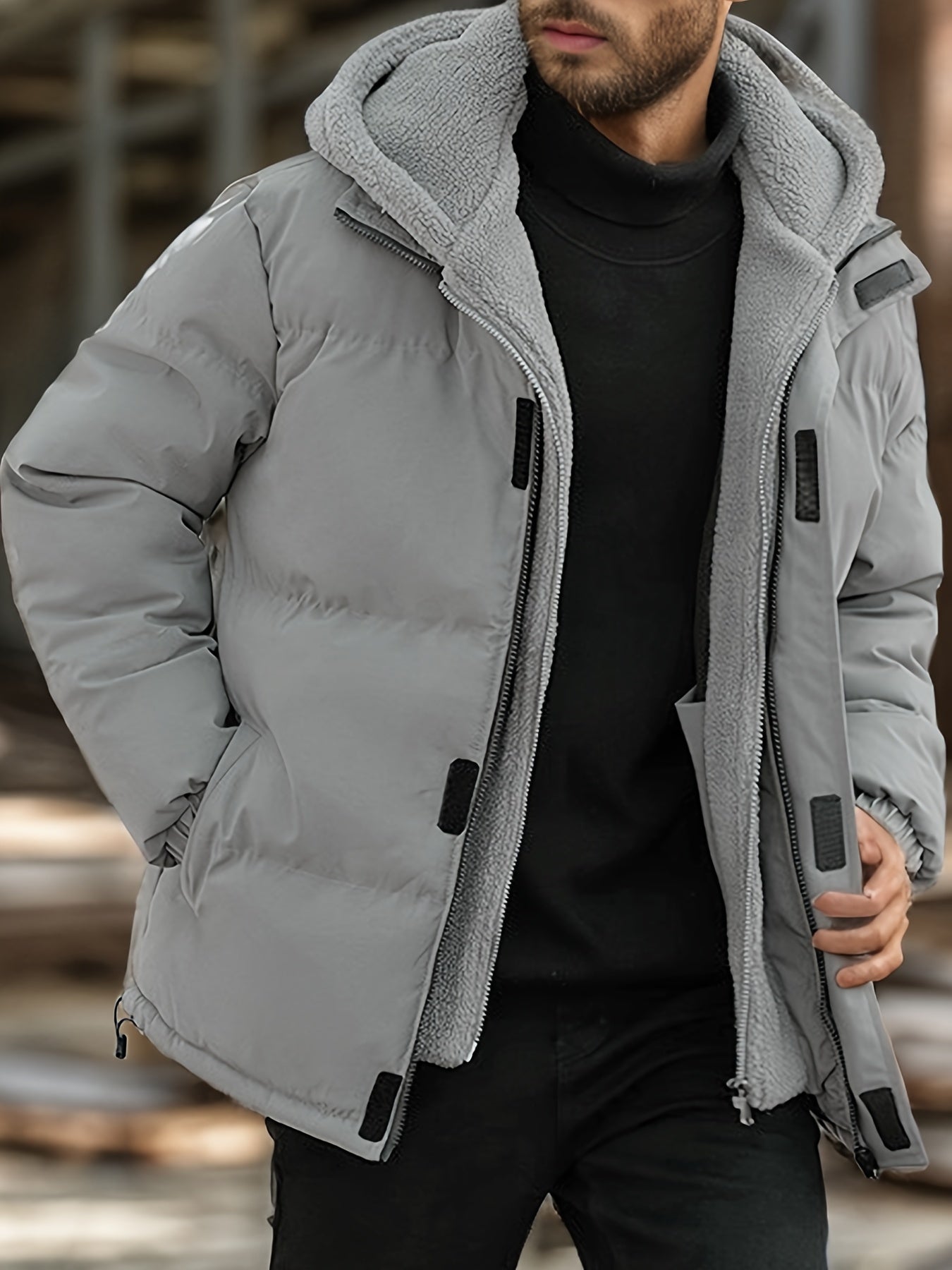 Chase | Varm Zip Up Vadderad Vinterjacka Med Fleecefoder