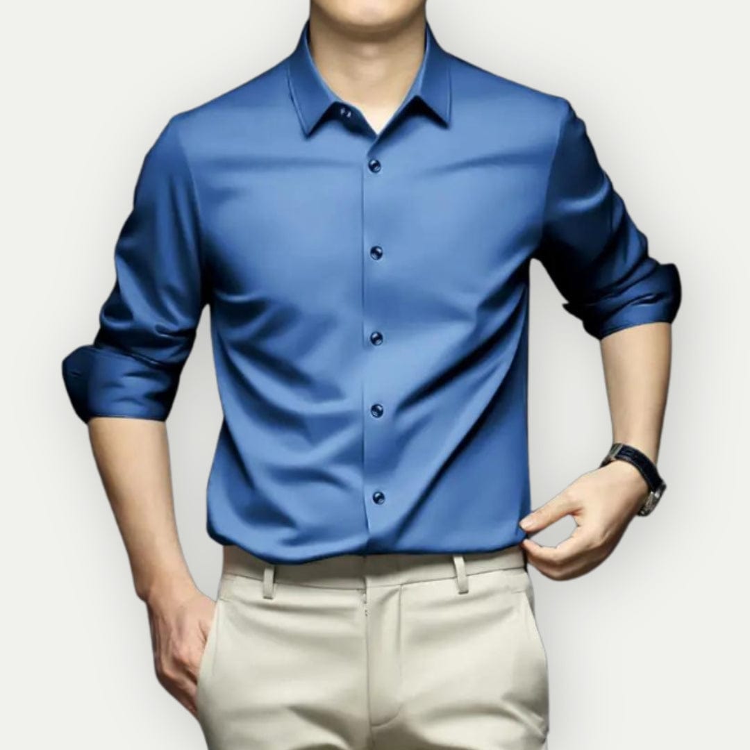 Stryk- och skrynkelfri herrskjorta i modern slim fit