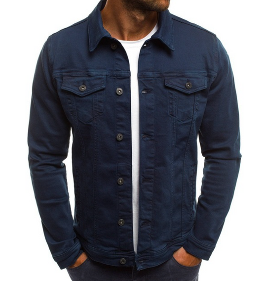 Zephyr | Avslappnad Knapp-Upp Denim Jacka För Män