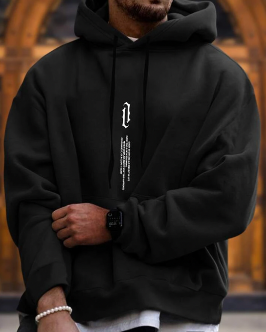 Enfärgad Hoodie Tröja för Herr | Perfekt för Höst/Vinter